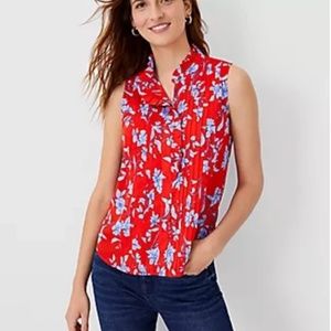 Ann Taylor popover shell in Vermillion